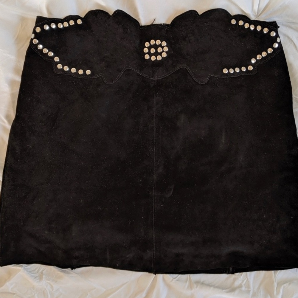 MAJE Goat Suede Jackport Skirt, euro 36